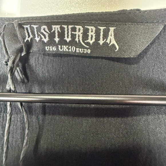 Disturbia Covenant Lace Sleeve Button Up Mini Dress - Picture 6 of 7